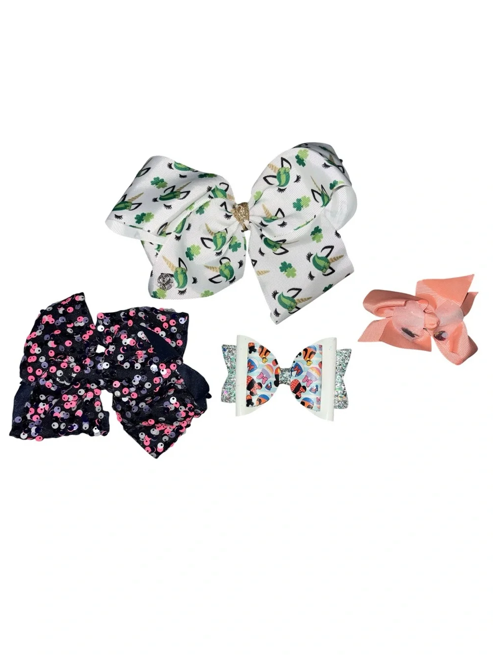 Kids Mixed Hair Accessory Set with White Bows & Assorted Colors